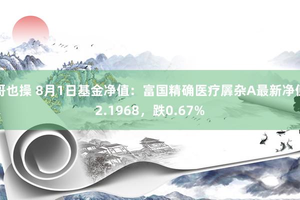 哥也操 8月1日基金净值：富国精确医疗羼杂A最新净值2.1968，跌0.67%