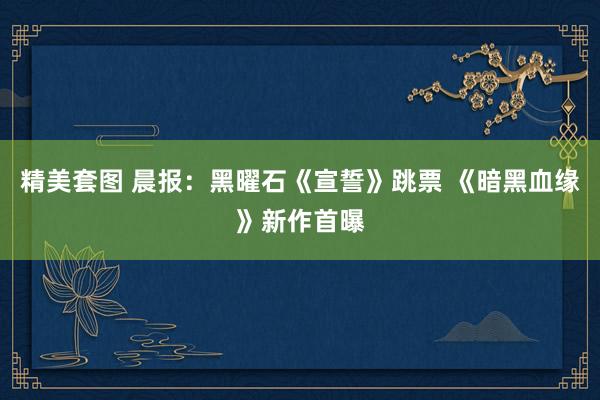 精美套图 晨报：黑曜石《宣誓》跳票 《暗黑血缘》新作首曝