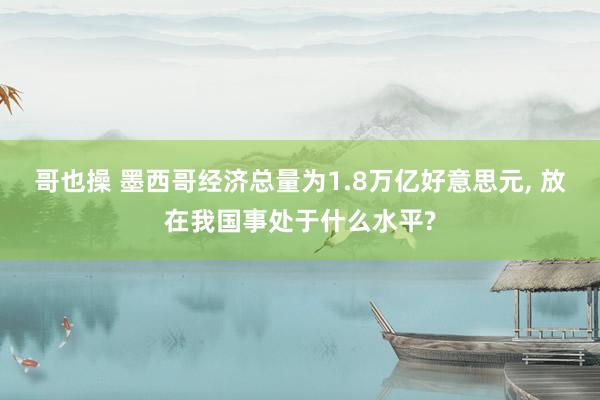 哥也操 墨西哥经济总量为1.8万亿好意思元， 放在我国事处于什么水平?