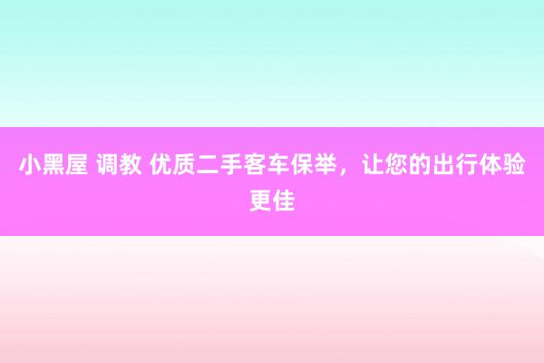 小黑屋 调教 优质二手客车保举，让您的出行体验更佳