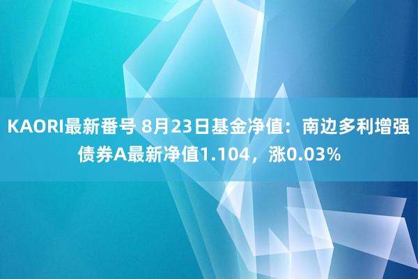 KAORI最新番号 8月23日基金净值：南边多利增强债券A最新净值1.104，涨0.03%