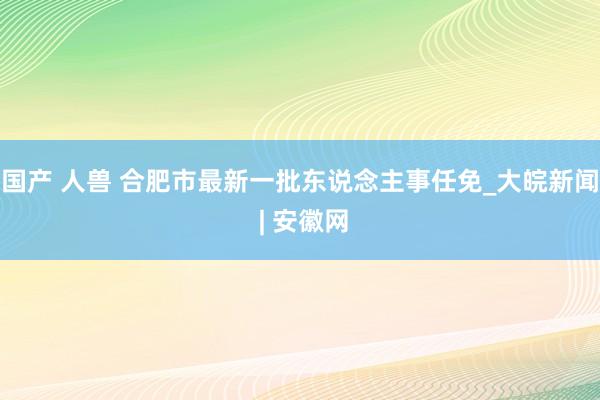 国产 人兽 合肥市最新一批东说念主事任免_大皖新闻 | 安徽网