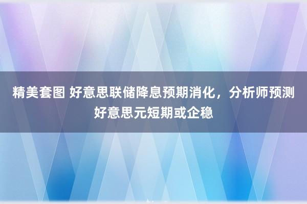 精美套图 好意思联储降息预期消化，分析师预测好意思元短期或企稳