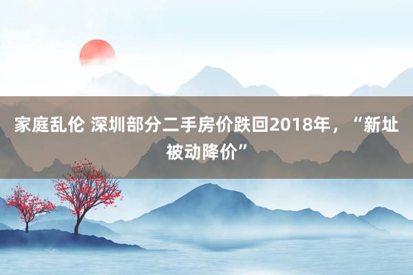 家庭乱伦 深圳部分二手房价跌回2018年，“新址被动降价”