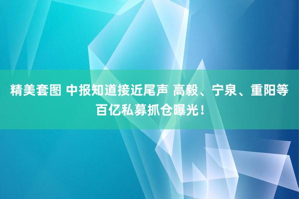 精美套图 中报知道接近尾声 高毅、宁泉、重阳等百亿私募抓仓曝光！