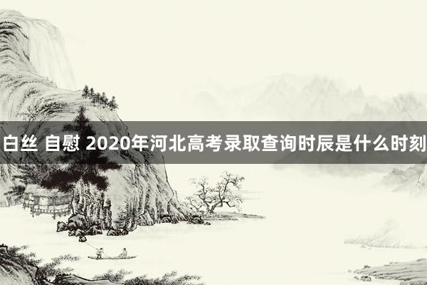 白丝 自慰 2020年河北高考录取查询时辰是什么时刻